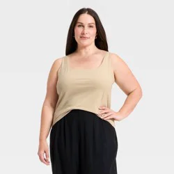 Women's Sculpt Square Tank Top - A New Day™ Beige XXL