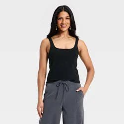 Women's Sculpt Square Tank Top - A New Day™ Black M