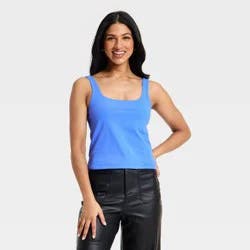 Women's Sculpt Square Tank Top - A New Day™ Blue M