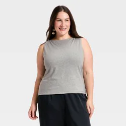 Women's Sculpt Boat Neck Tank Top - A New Day™ Gray XXL