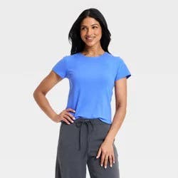 Women's Short Sleeve Sculpt T-Shirt - A New Day™ Blue M