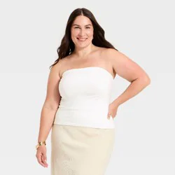 Women's Sculpt Tube Top - A New Day™ White XXL
