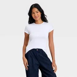 Women's Ribbed T-Shirt - A New Day™ White S
