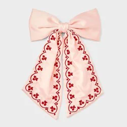 Scallop Trim Bow Hair Barrette - A New Day™ Pink