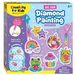 Creativity for Kids 5ct Keychains and 10ct Stickers Activity Big Gem Diamond Painting Activity Craft Kit