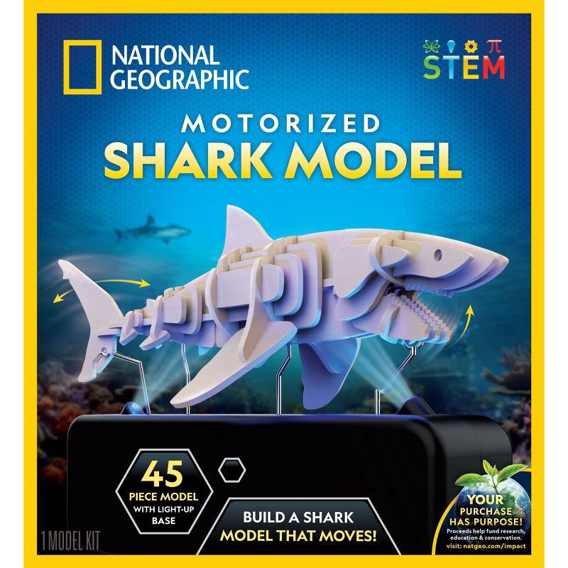 slide 1 of 6, National Geographic 3D Motorized Shark Model Stem Activity Kit, 1 ct