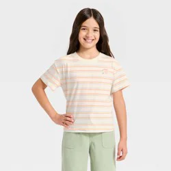 Girls' Short Sleeve Striped T-Shirt - Cat & Jack™ M