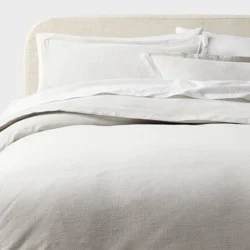 King Casual Textured Cotton Duvet Cover and Sham Set Light Gray - Threshold™