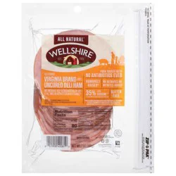 Wellshire Virginia Brand Uncured Seasonal Deli Ham - 7oz