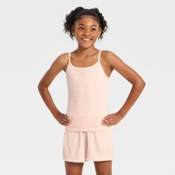 Girls' Cozy Rib-Knit Camisole - art class™ Pink S