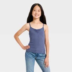 Girls' Cozy Rib-Knit Camisole - art class™ Blue M