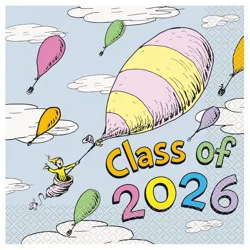 Dr. Seuss Graduation 40ct Lunch Napkins Class of 2026