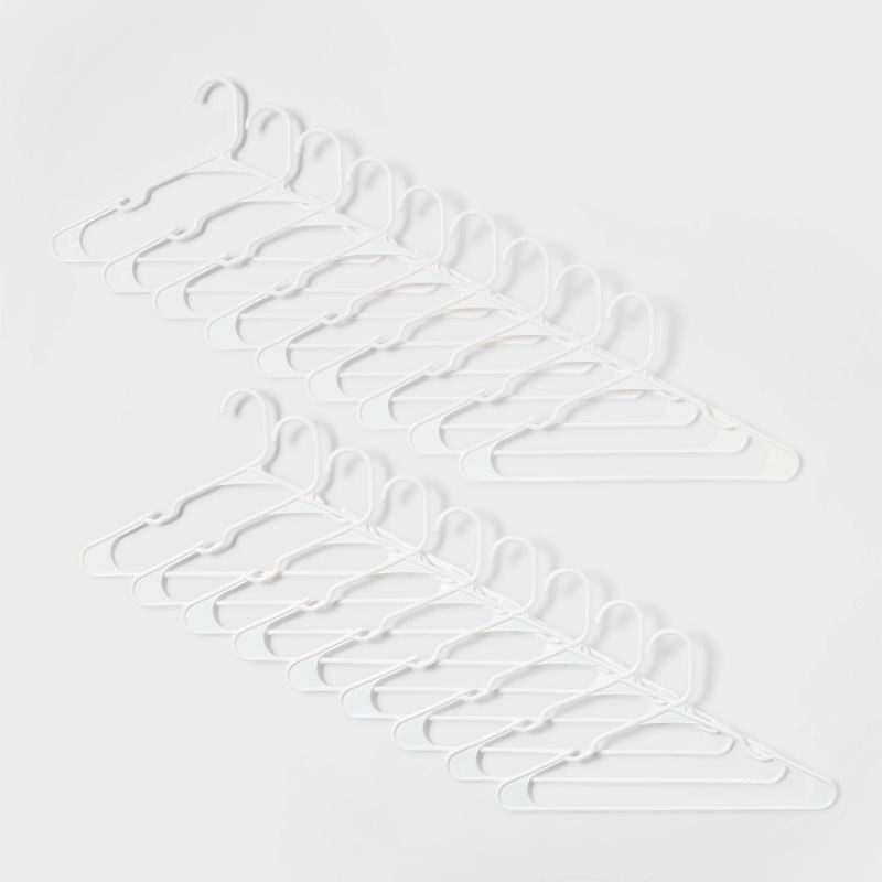 slide 1 of 3, 18pk Plastic Hangers White - Brightroom™, 18 ct