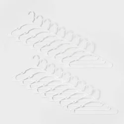 18pk Plastic Hangers White - Brightroom™
