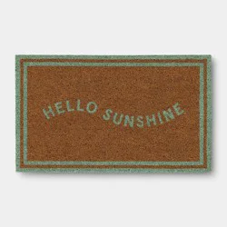 18"x30" Hello Sunshine Coir Doormat Natural/Blue - Sun Squad™
