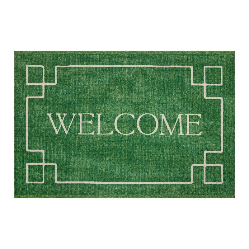 slide 1 of 4, 24"x36" Boxwood Welcome Accent Rug Green, 1 ct