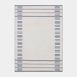 5'x7' Broken Striped Woven Area Rug Cream/Blue - Threshold™