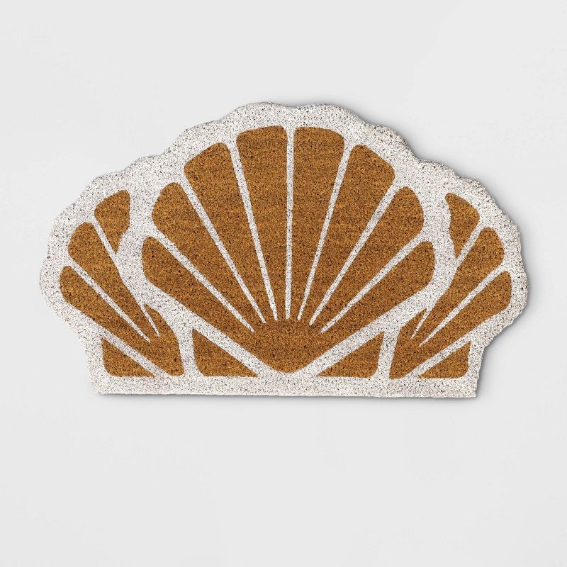 slide 1 of 3, 18"x30" Shells Coir Doormat Natural/White - Sun Squad™, 1 ct