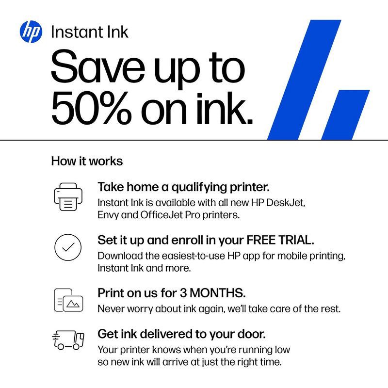 slide 16 of 16, HP Inc. HP DeskJet 2825e Wireless All-in-One Color Printer, Scanner, Copier with 3 Months Free Instant Ink (6W7F4A), 1 ct