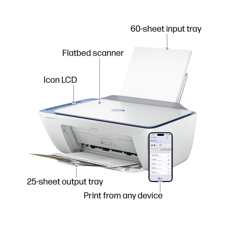 slide 4 of 16, HP Inc. HP DeskJet 2825e Wireless All-in-One Color Printer, Scanner, Copier with 3 Months Free Instant Ink (6W7F4A), 1 ct
