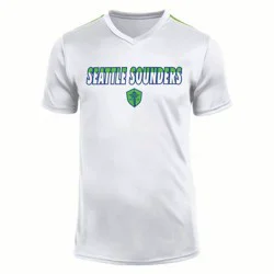MLS Seattle Sounders Men's White Short Sleeve V-Neck Impact T-Shirt - XL