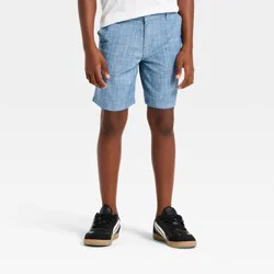 Boys' 'At the Knee' Chambray Flat Front Shorts - Cat & Jack™ Blue 4