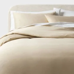 Full/Queen Performance Sateen Duvet Cover and Sham Set Natural - Threshold™