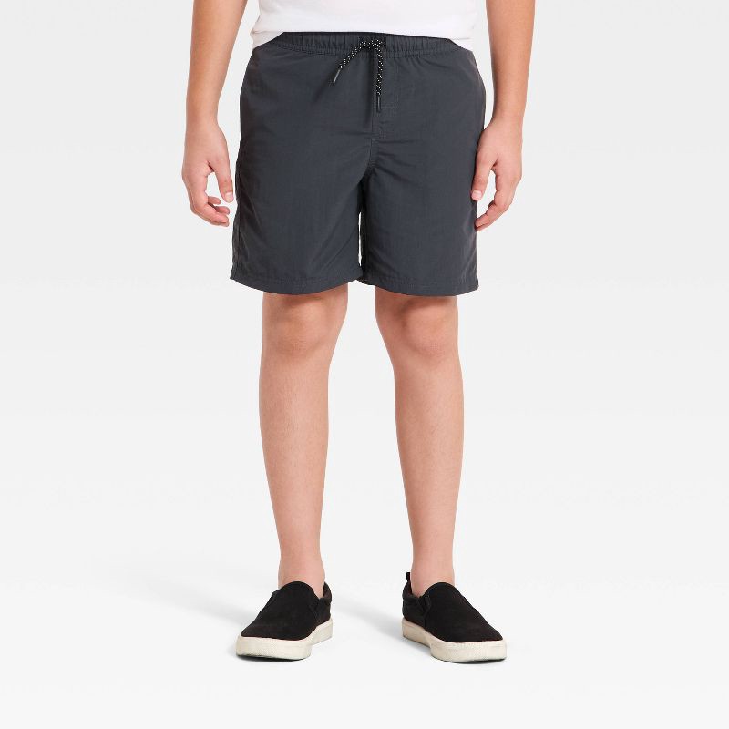 slide 1 of 3, Boys' Quick Dry 'Above the Knee' Pull-On Shorts - Cat & Jack™ Dark Gray XS, 1 ct