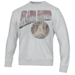 MLS Atlanta United FC Adult Ash Gray Crew Neck Fleece Sweatshirt - L