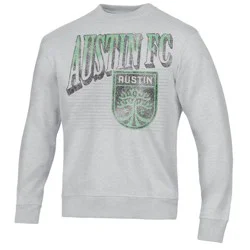 MLS Austin FC Adult Ash Gray Crew Neck Fleece Sweatshirt - S