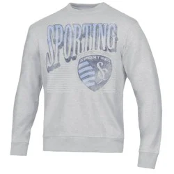 MLS Sporting Kansas City Adult Ash Gray Crew Neck Fleece Sweatshirt - M