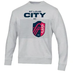 MLS St. Louis City Adult Ash Gray Crew Neck Fleece Sweatshirt - M