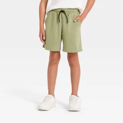 Boys' Textured 'Above the Knee' Pull-On Shorts - Cat & Jack™ Olive Green L