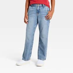 Boys' Mid-Rise Relaxed Fit Carpenter Jeans - art class™ Light Wash 6