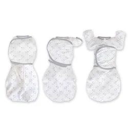 SwaddleDesigns Baby Omni Swaddle Sack with Wrap, Arms Up Elbow Length Sleeve with Mitten Cuffs - Tiny Lambs - 0-3m