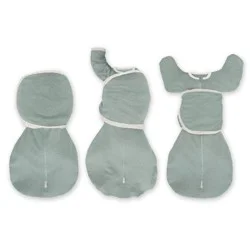 SwaddleDesigns Baby Omni Swaddle Sack with Wrap, Arms Up Elbow Length Sleeve with Mitten Cuffs - Heathered Jadeite 0-3m
