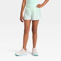 Girls' Active Side Pleated Shorts - All In Motion™ Mint Green L