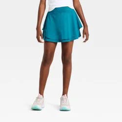 Girls' Knit Skort - All In Motion™ Teal Blue L