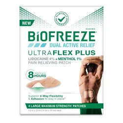 Biofreeze UltraFlex Lidocaine + Menthol Patches - 4ct