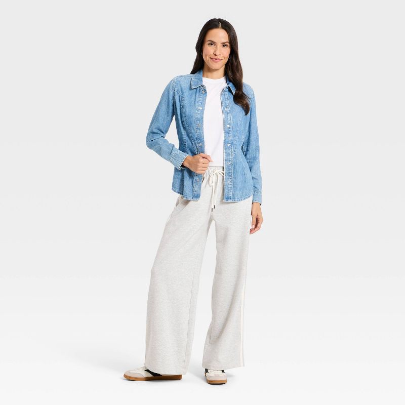 slide 3 of 3, Women's Mid-Rise Straight Leg Track Sweatpants - Universal Thread™ Heather Gray M, 1 ct