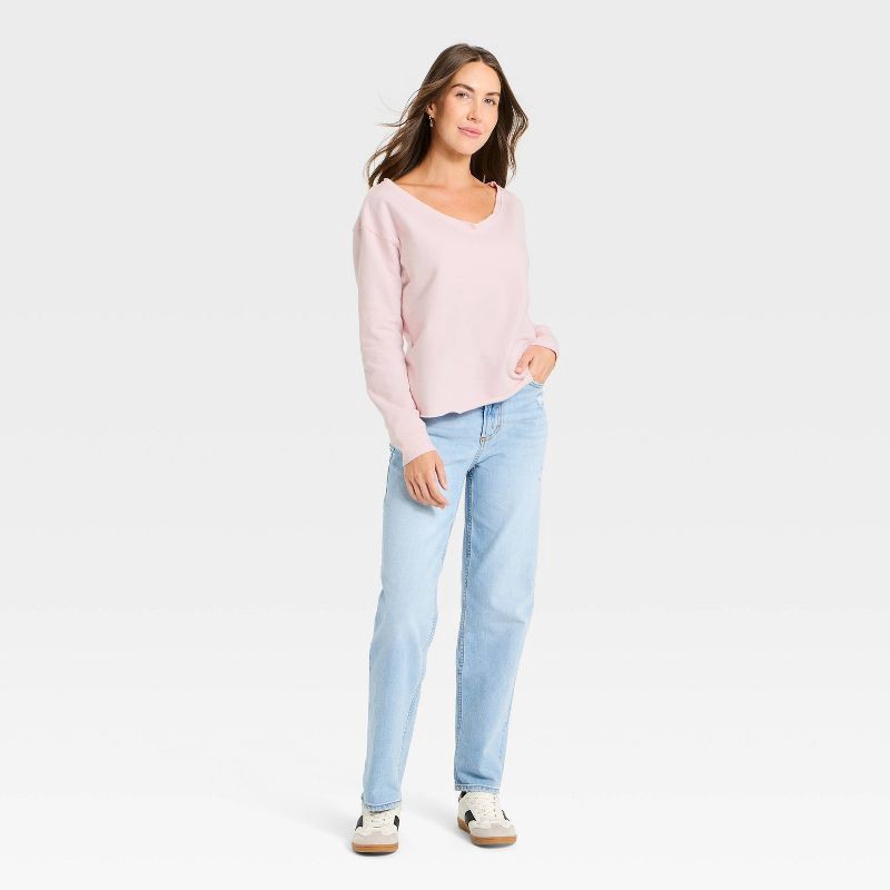 slide 3 of 3, Women's Oversized Sweatshirt - Universal Thread™ Light Pink L, 1 ct