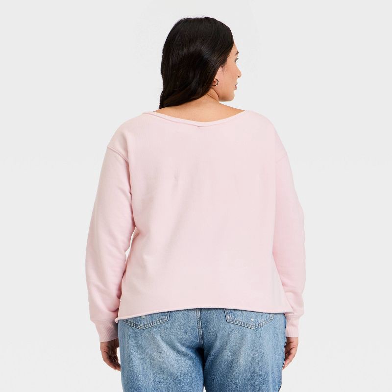 slide 2 of 3, Women's Oversized Sweatshirt - Universal Thread™ Light Pink XXL, 1 ct