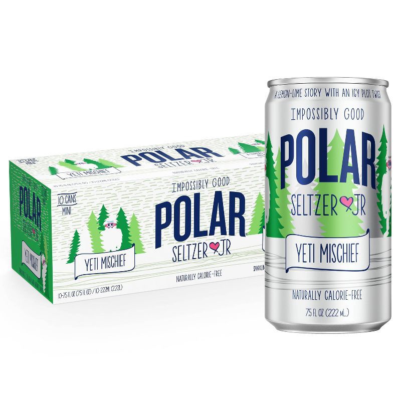 slide 1 of 8, Polar Beverages Polar Jrs Yeti Mischief Sparkling Water - 10pk/7.5 fl oz, 10 ct; 7.5 fl oz