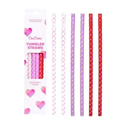 CharCharms 6pk 30oz Valentines Water Bottle Straws