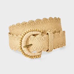 Straw Scallop Edge Belt - Universal Thread™ Cream XS