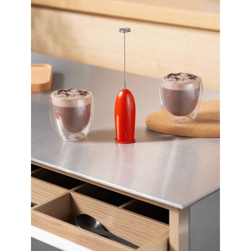 slide 2 of 4, Bodum Schiuma Milk Frother - Red, 1 ct