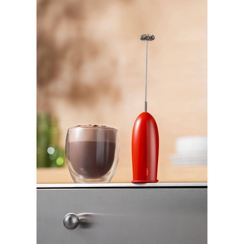 slide 4 of 4, Bodum Schiuma Milk Frother - Red, 1 ct