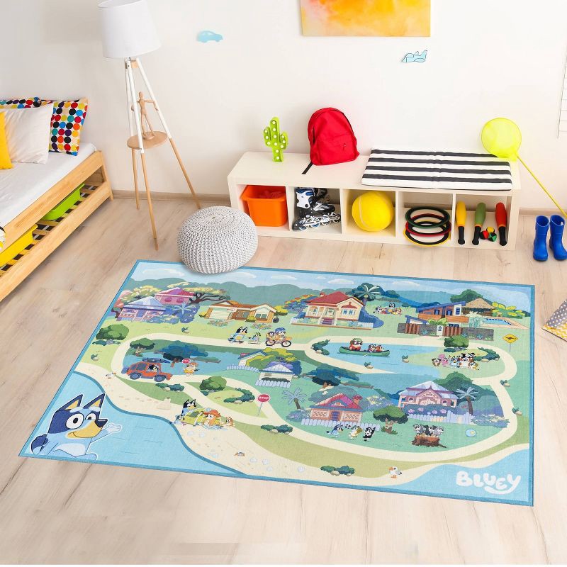 slide 6 of 6, 4'x5'9" Bluey Woven Area Rug, 1 ct