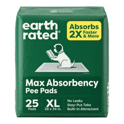 Earth Rated Green Tea Scented Odor Control and Disposable Dog Training Pads - 25ct