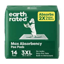 Earth Rated Green Tea Scented Odor Control and Disposable Dog Training Pads - 14ct